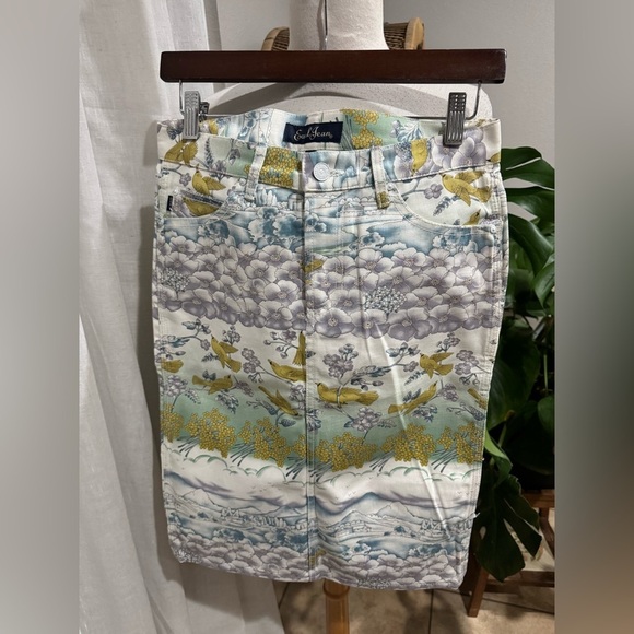 Rare Earl Jean Floral Print Skirt Vintage - Picture 1 of 6